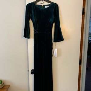 Emerald green, velvet jumpsuit